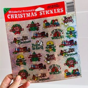 Vintage Christmas Prismatic Sticker Sheet J&M Marketing
